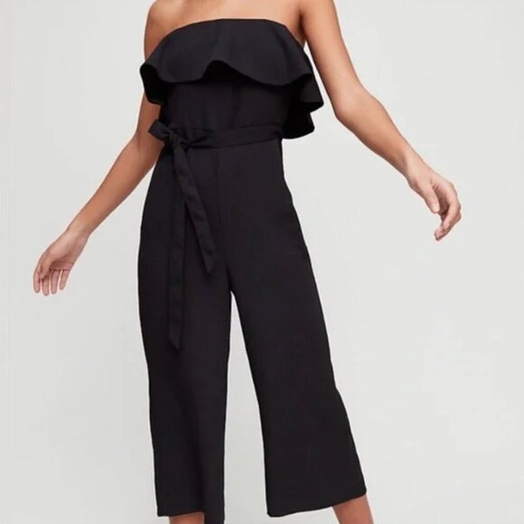 Aritzia Babaton Altamiro Flutter Jumpsuit Black Size 4 - Picture 1 of 10